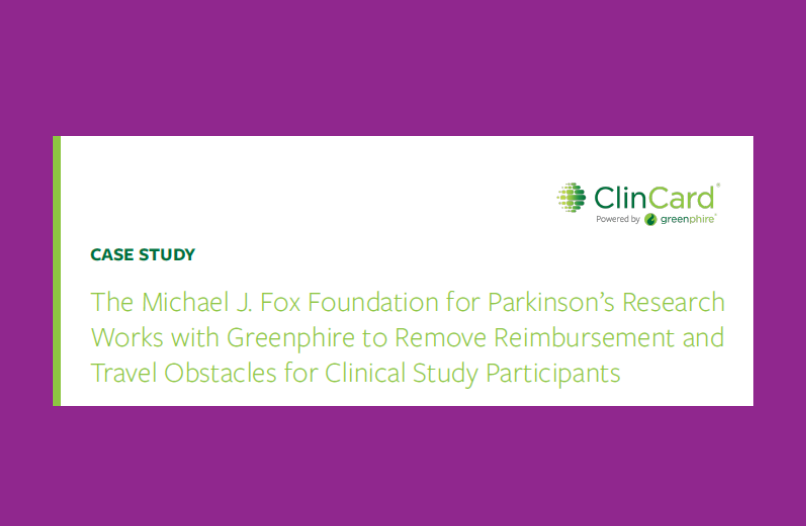 The Michael J. Fox Foundation for Parkinson’s Research Works with Greenphire to Remove Reimbursement and Travel Obstacles for Clinical Study Participants