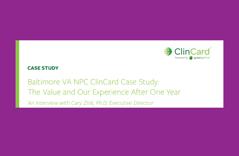 Baltimore VA NPC ClinCard Case Study:  An Interview with Cary Zink, Ph.D, Executive Director