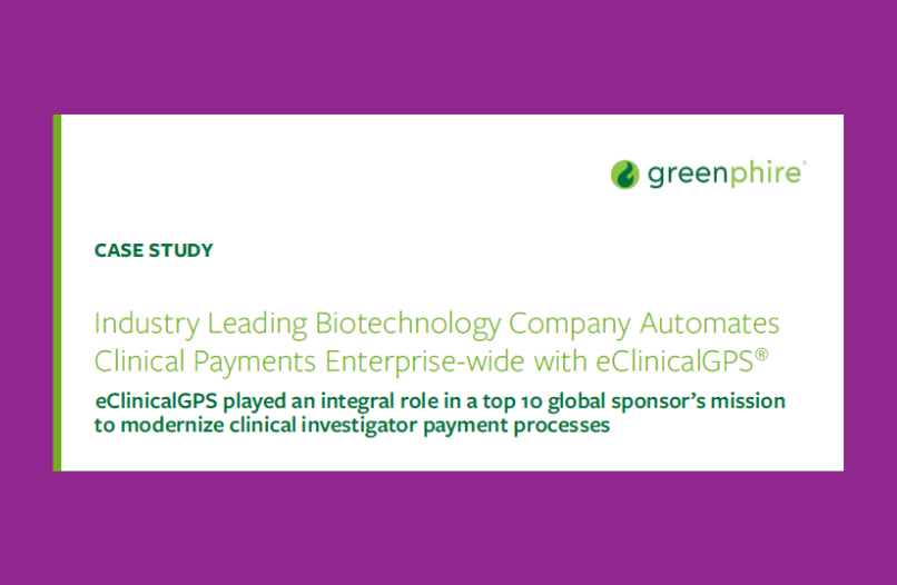 Industry Leading Biotechnology Company Automates Clinical Payments Enterprise-wide with eClinicalGPS