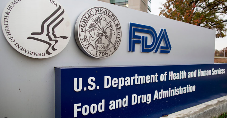 Sign for the U.S. Department of Health and Human Services Food and Drug Administration featuring the HHS logo, the U.S. Public Health Service seal, and the FDA logo